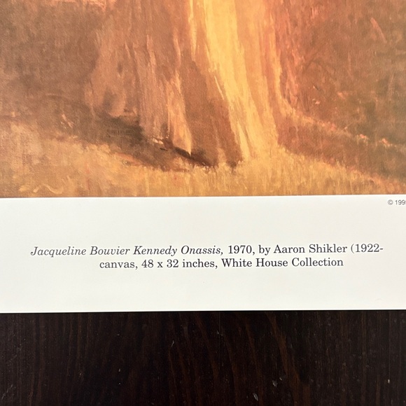 Jacqueline B Kennedy Art Print of Aaron Shikler 1970 White House Portrait - Picture 3 of 4